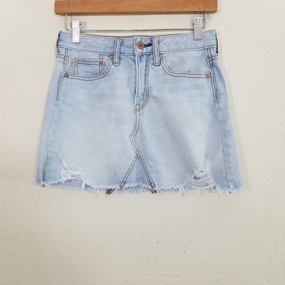 American Eagle Denim Mini Skirt Blue Size 0 - Picture 1 of 4
